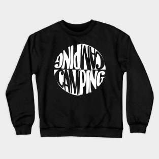 Camping Text Logo Black White Gift Crewneck Sweatshirt